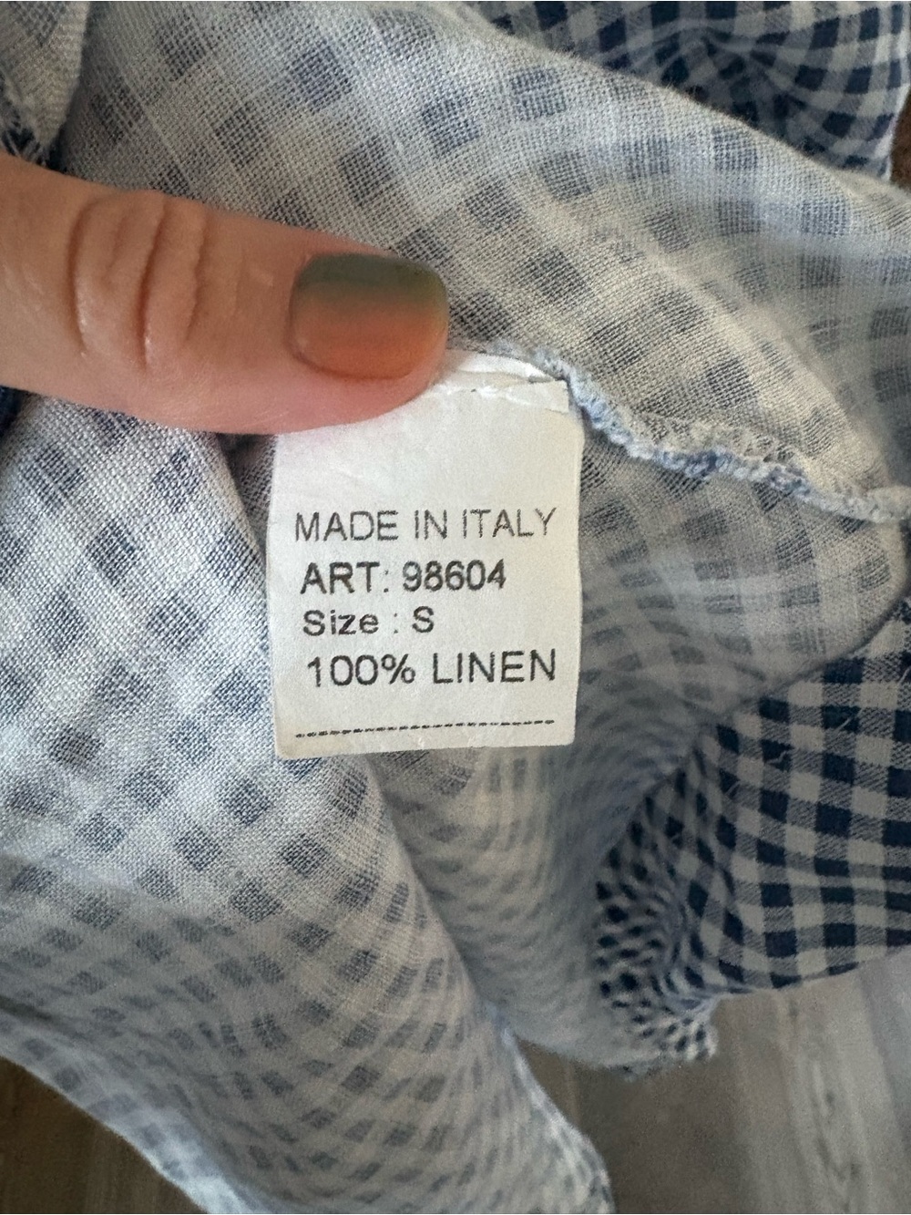 Linen Blue Gingham Button-Front Sundress - Picture 4 of 6